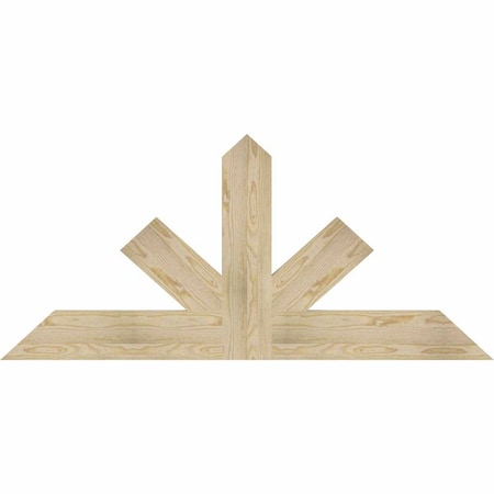Ekena Millwork Saratoga Rough Sawn Timber Gable Bracket, Douglas Fir, 60"W x 27"H x 2"D x 6"F, 11/12 Pitch GBW060X27X0206SAR00RDF